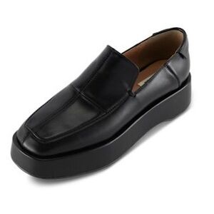 Reike Nen Square Toe Cross Stitch‎ Detail Leather Platform Loafer 40 / 10